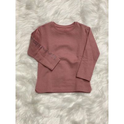 HAPPINESS MALIBU Maglia a felpa girocollo bambina con scritta microborchie