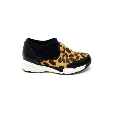 Slip on running in cavallino maculato o lycra nera UMA PARKER 708-33