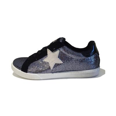 Happiness 120 Sneakers bassa con glitter e stella laterale in camoscio