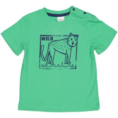 BIRBA 999 64060 00 T-shirt verde con cattino blu e bottoni sulla spalla