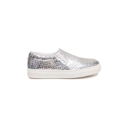 Happiness 608 Slip On argento bucherellata