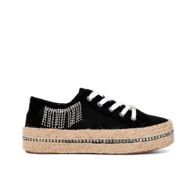 Cafènoir DG934 Sneakers in rete lurex con accessorio strass