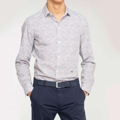 NEROGIARDINI E173320U Camicia uomo blu con fantasia 