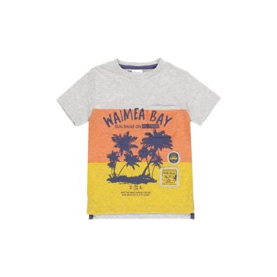 Boboli 522065 T-shirt grigio con stampa arancione