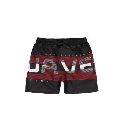 BOBOLI 832036 Boxer swim da bambino nero e rosso big waves