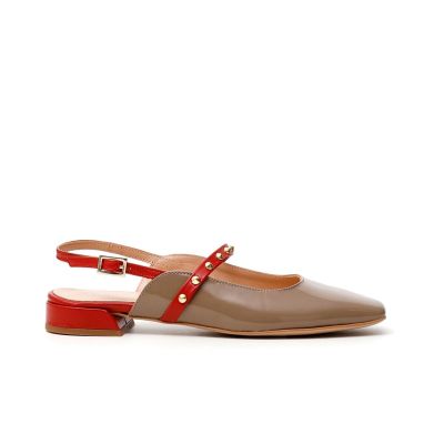 CAFENOIR EG3260 Ballerine bicolor in nappa e vernice