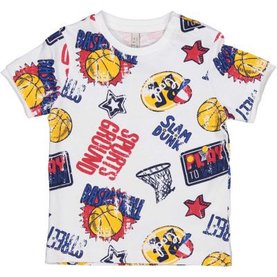 Birba 999 24082 00 T-shirt bianca stampe basket