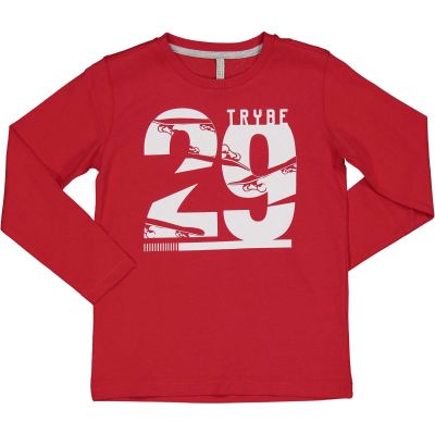 TRYBEYOND 999 24498 00 Maglia rossa con stampa bianca