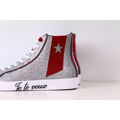 Shop Art 18685A Sneakers glitter argento