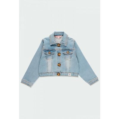 Boboli 681117 Giacca jeans morbido con bottoni grandi bambina