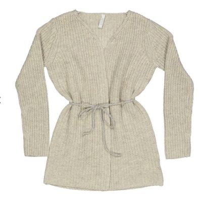 TRYBEYOND 999 36777 00 Cardigan con cinturina in maglia color beige