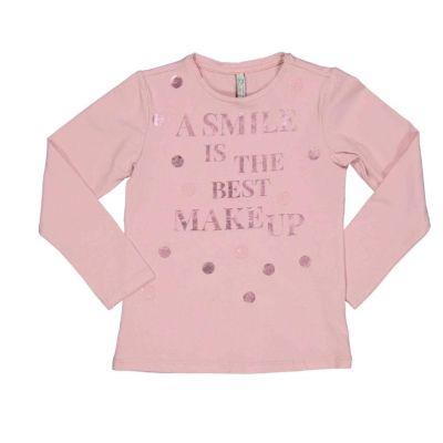 TRYBEYOND 999 34484 00 Maglia bambina carbon rosa scritta e pois