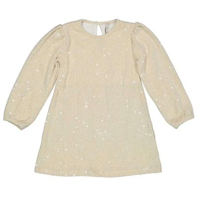 TRYBEYOND 422 35585 00 Abito ciniglia m/c beige con paillettes