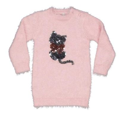 BIRBA 999 35312 00 Abito peloso morbido rosa con paillettes