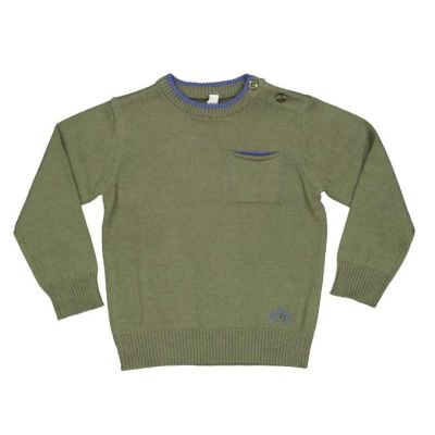 Birba 999 36629 00 Maglia verde con profilo blu e taschino