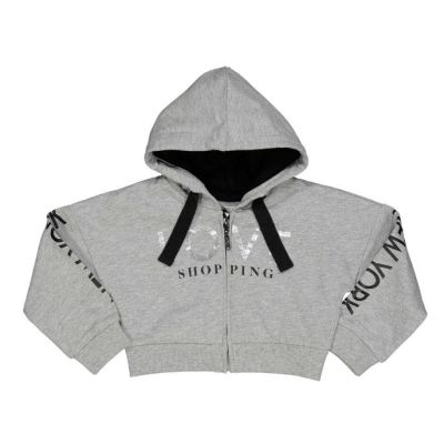 TRYBEYOND 999 36945 00 Felpa pippistrello over bambina con zip e scritte