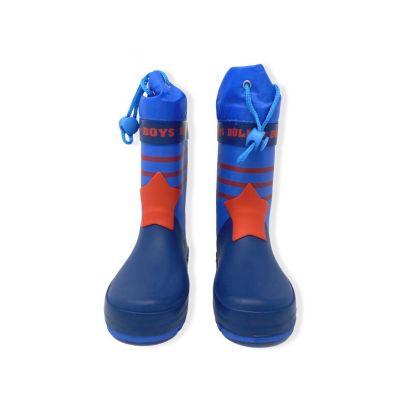 Bull Boys BB2124 Stivaletto gomma bambino blu con rifiniture rosse e stella