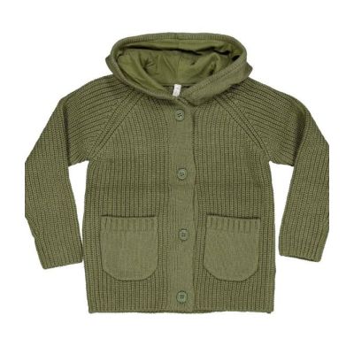 Trybeyond 999 36784 00 Maglia bambino con cappuccio verde in maglia lavorata