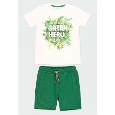 Boboli 514235 Completo in maglia per bambino verde e bianco