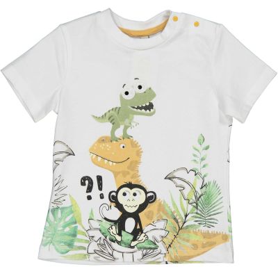 Birba 999 44107 00 T-shirt manica corta con dinosauri e scimmietta