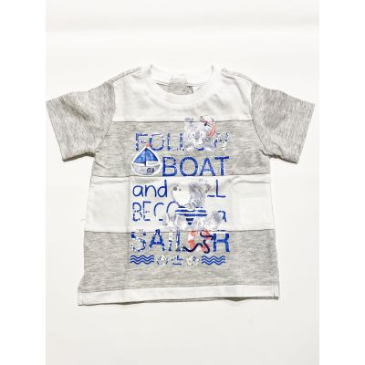 BIRBA 999 44006 00  t-shirt baby boat bianca con bottoni sulla schiena
