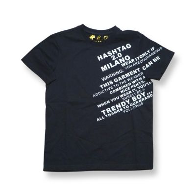 #2.0 Milano T101 T-shirt ragazzo cotone con scritte in contrasto