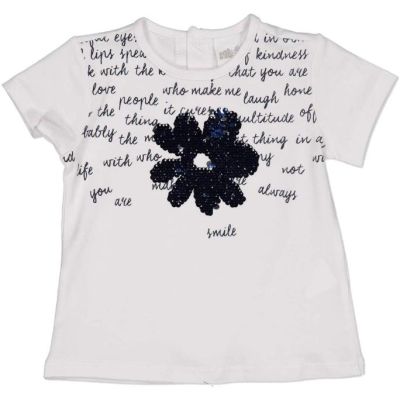 BIRBA 999 64044 00 T-Shirt neonata fiore paillettes