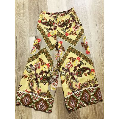 FIMA 4274 Pantalone morbido fantasia giallo e fiori