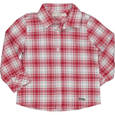 Birba 999 50003 00 Camicia scozzese rossa e bianca bambino