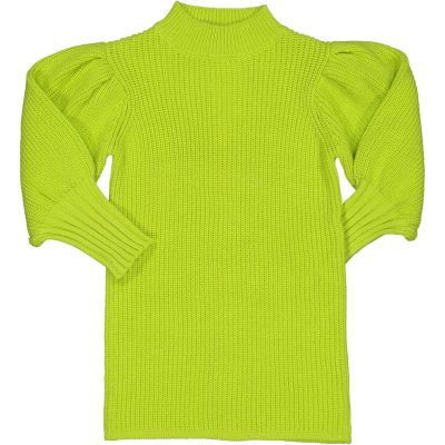 Trybeyond 999 55594 00 Vestito in maglia manica a palloncino fluo verde lime