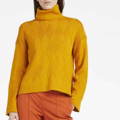 Cafènoir JM0123 Maglione collo alto a rombi dal gusto delicato