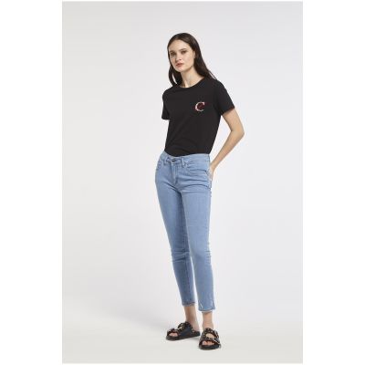 Cafenoir JJ0092 Pantalone jeans con abrasioni all'orlo