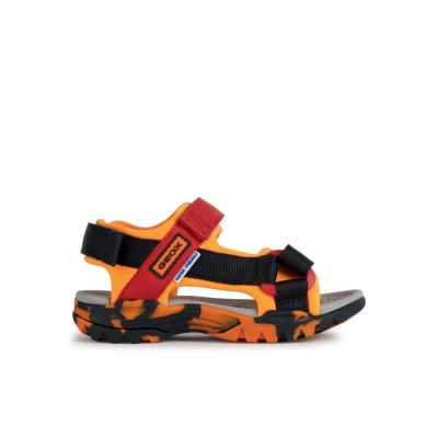 Geox J150RA Sandalo bambino blu e arancio  