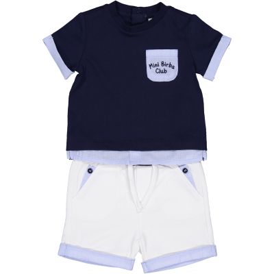Birba 69014 Completo neonato in jersey con bermuda e t shirt taschino