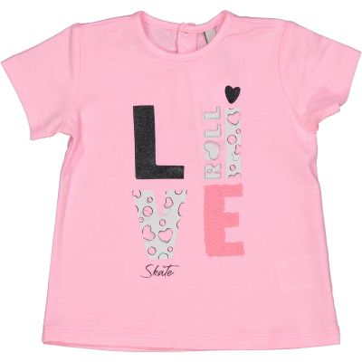 Birba 64009 T shirt in jersey rosa fluo con scritta love