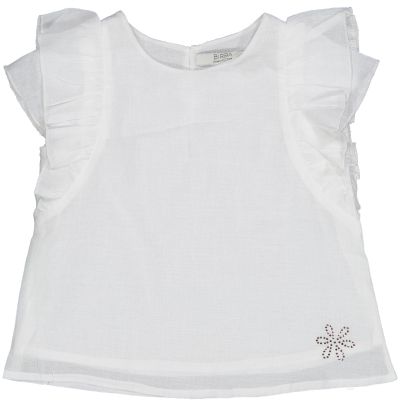 Birba 60008 Blusa bambina in mussola con rouches