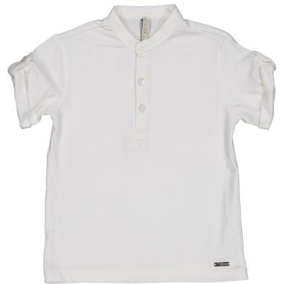 Trybeyond 64473 Tshirt bianca manica corta modello serafino 