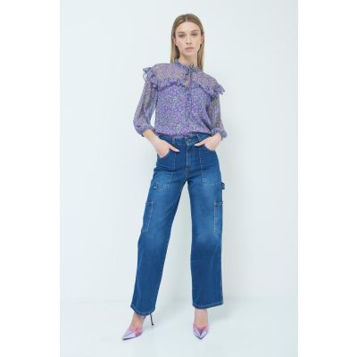 Cherry Blue CBJE1027 Jeans in denim cargo da lavoro a lavaggio scuro