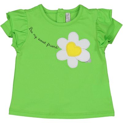 Birba 64049 Tshirt neonata verde con fiore