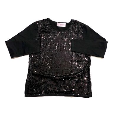 SILLAGES 3529 Maglia nera paillettes