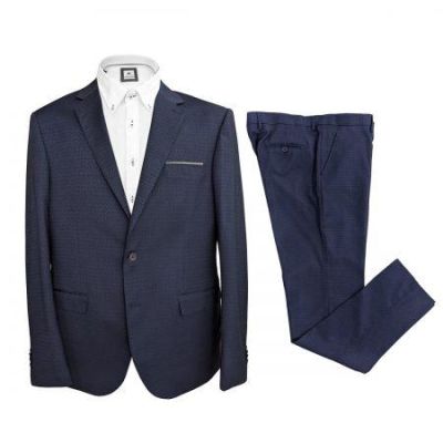 FB Fashion FR413 Elegante abito da cerimonia in due pezzi, giacca pantalone, di colore blu intenso da uomo