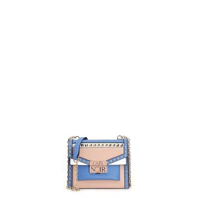 Cafènoir ZE0401 Mini bag rigida con patta e riporti multicolore con borchie