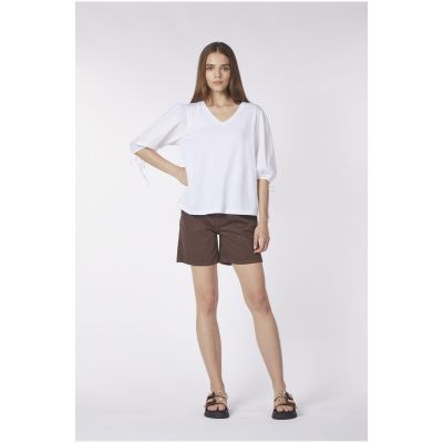 Cafenoir JC0096 Blusa bimateriale manica a sbuffo