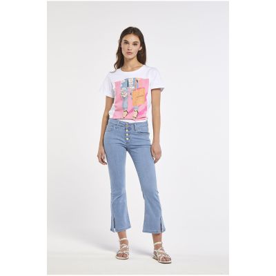 Cafènoir JJ0077 Pantalone Jeans virna cropped flare