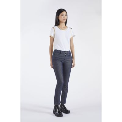 Cafènoir JJ0090 Pantalone Jeans Audrey denim slim e glitter oro