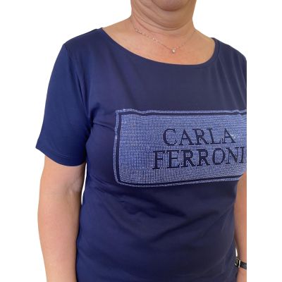 Carla Ferroni 9052 Maglia donna con stampa strass 