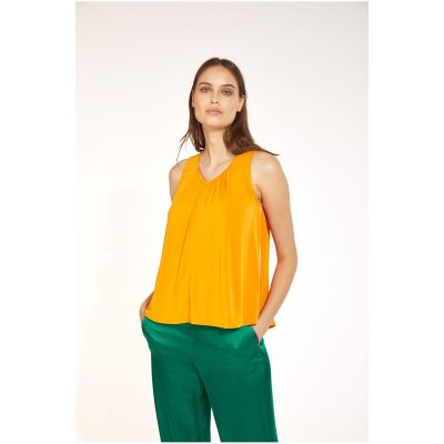 Cafènoir JC0032 Blusa smanicata con scollo a v in viscosa