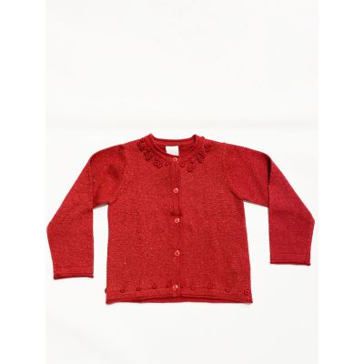 Birba 999 36738 00 Cardigan rosso lurex baby girl