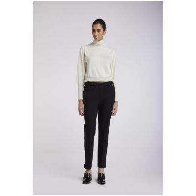 Cafènoir JP0150 Pantalone slim con vita elasticizzata