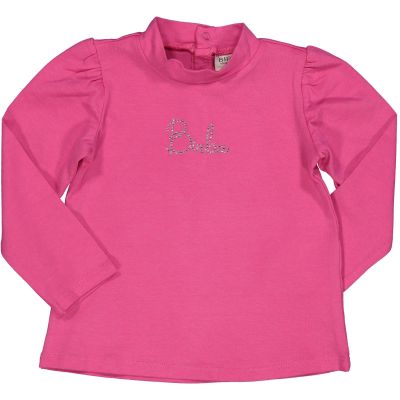 Birba 74002 Maglia basic fuxia con scritta strass 